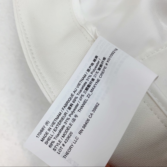 Theory Thaniel Z2 high rise slim pants ivory - Picture 9 of 10